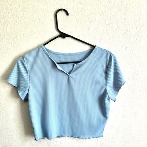 Blue crop top